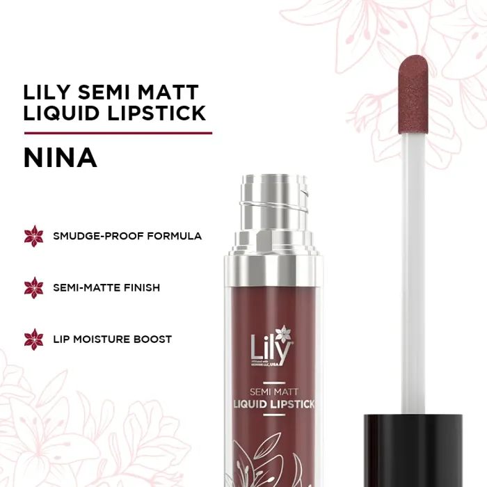 Lily Semi Matt Liquid Lipstick- Nina - Image 3